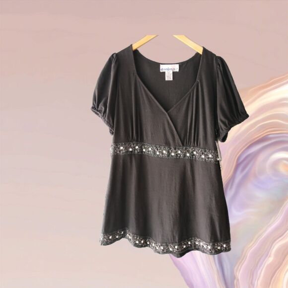 Black BEADED Tunic Top XL NWT Size 1X 16 - 18 Tags - Picture 5 of 6